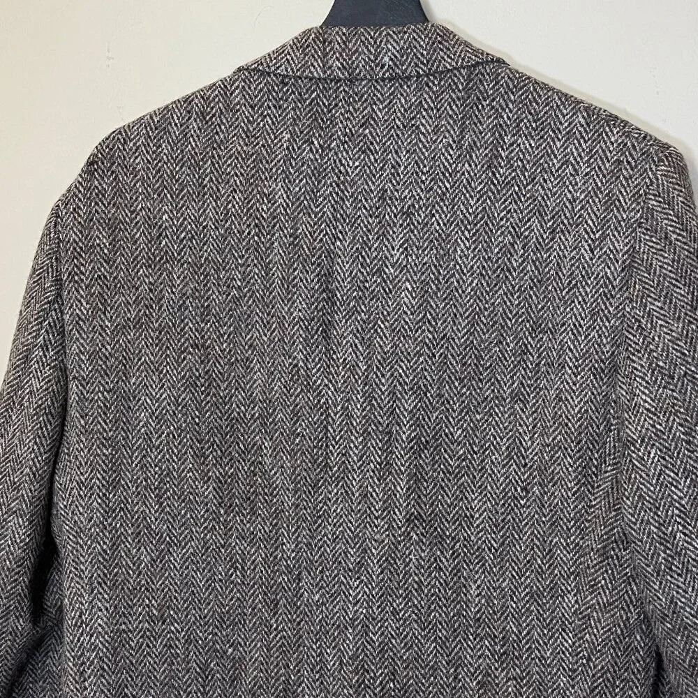 Harris Tweed Wool Herringbone Sport Coat Blazer - Men's Size 40 - Tan